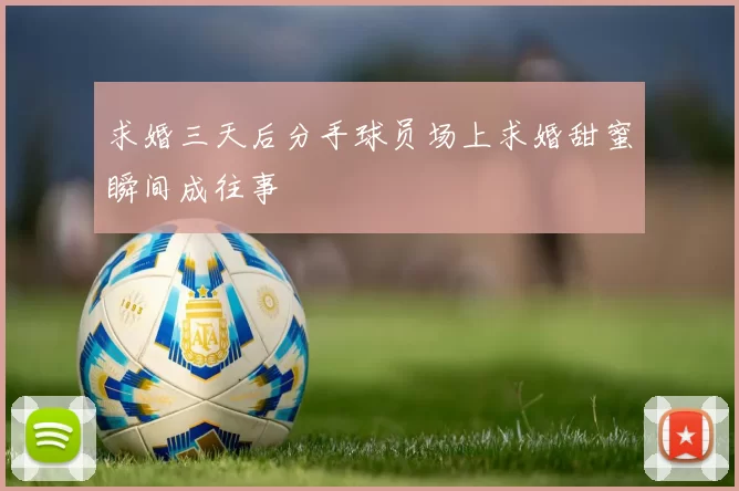 求婚三天后分手球员场上求婚甜蜜瞬间成往事